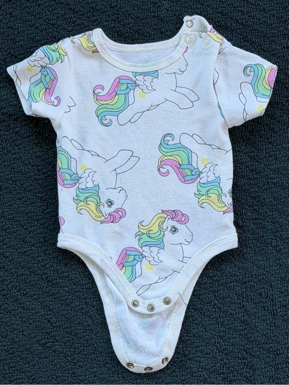 My Little Pony White One-Piece with Pastel Rainbow Mane Print
